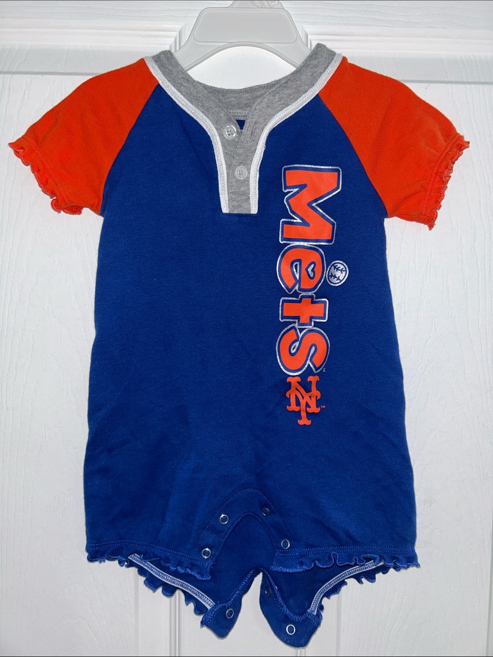 Genuine Merchandise Mets Infant Romper in Blue and Orange